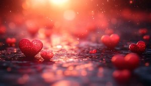 Sparkling Red Hearts Bokeh Valentine's Day Desktop Background Wallpaper