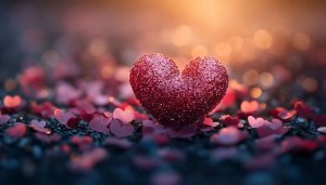 Sparkling Heart Glitter Mobile Wallpaper Romantic Valentine Background Image