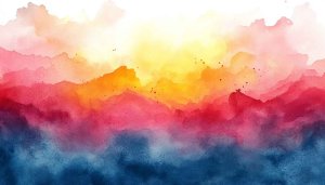 Colorful Abstract Watercolor Painting for Desktop Wallpaper and Phone Background
