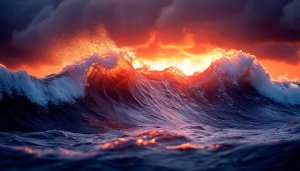 Epic Ocean Wave Sunset 4K Desktop Background Mobile Wallpaper