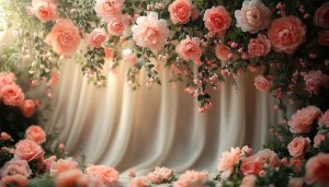Pink Rose Floral Arrangement Aesthetic Desktop Background Wallpaper Free