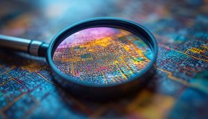 Abstract City Map Magnifying Glass 4K Desktop Background Wallpaper