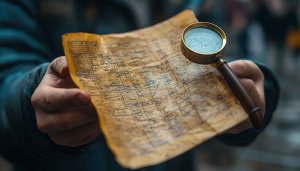 Antique Map and Magnifying Glass 4K Desktop Background