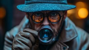 Intense Man with Camera Lens Face Mobile 4K Wallpaper
