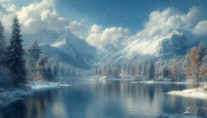 Free Winter Wonderland Landscape Wallpaper for Desktop Background 4K