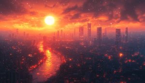 Golden Hour Cityscape 4K Desktop Background Free Mobile Wallpaper