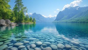 Crystal Lake Mountain View 4K Desktop Wallpaper No Sign Up