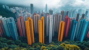 Hong Kong Skyscraper Cityscape Mobile Background Aesthetic Wallpaper