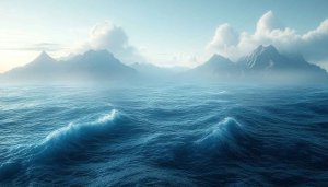 Ocean Waves and Distant Mountains Serene Mobile Wallpaper 4K