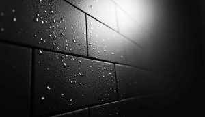 Dark Tile with Water Droplets Mobile Wallpaper Aesthetic Background