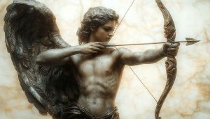 Cupid Archer Statue 4K Desktop Wallpaper Free Angel Background