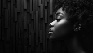 Monochrome Portrait Mobile Wallpaper, Black and White Aesthetic Background