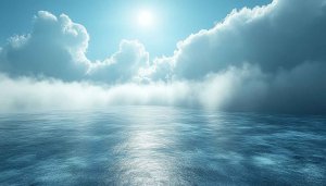 Serene Ocean Cloudscape 4K Desktop Background, Sea Mobile Wallpaper