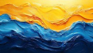 Abstract Texture Wallpaper: Blue and Yellow Artistic 4K Background