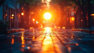 Rainy City Street at Night 4K Desktop Background Wallpaper