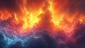 Fiery Cloudscape Mobile Wallpaper, Orange Sky 4K Desktop Background