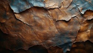 Cracked Leather Texture Wallpaper, Brown Blue Tones, 4K Desktop Background