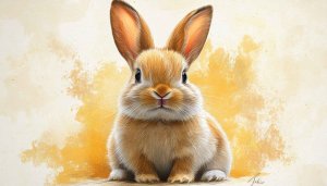 Cute Rabbit Painting Wallpaper for Desktop Background, Mobile Wallpaper