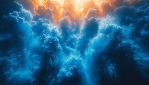 Abstract Cloud Formation 4K Mobile Wallpaper, Blue and Orange Sky