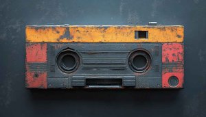 Retro Cassette Tape Recorder Mobile Wallpaper, Oldschool Music Background