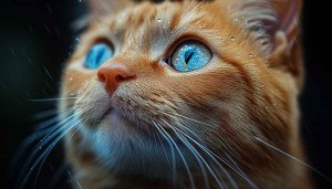 Orange Tabby Cat with Blue Eyes 4K Desktop Mobile Wallpaper