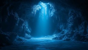Mystic Blue Cave Mobile Wallpaper Free 4K Desktop Background