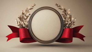 Elegant Frame with Ribbon Decoration Desktop Backgrounds