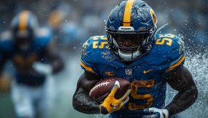 American Football Player Running 4K Desktop Background Mobile Wallpaper