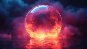 Fiery Orb 4K Desktop Wallpaper - Fantasy Glowing Sphere Art