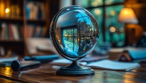 Crystal Ball Reflection Wallpaper, Aesthetic Home Decor Background, Desktop Wallpaper