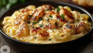 Delicious Chicken Fettuccine Alfredo Pasta Recipe Food 4K Wallpaper