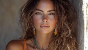 Beautiful Green Eyed Woman Portrait Mobile Wallpaper Free Aesthetic Image