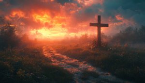 Christian Cross Sunset Landscape Mobile Wallpaper Free Spiritual Desktop Background