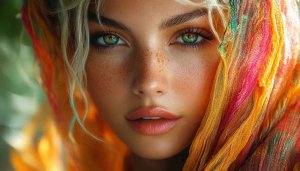 Stunning Freckled Woman Portrait 4K Wallpaper for Desktop and Mobile