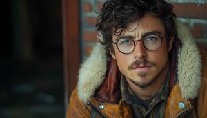Young Man Portrait with Glasses Desktop Background Free Wallpaper