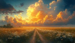 Golden Hour Meadow 4K Desktop Background Free Mobile Wallpaper