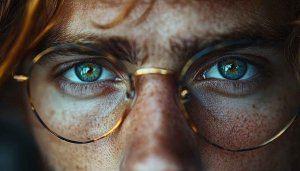 Green Eyes Man Wearing Glasses Desktop Mobile Wallpaper Background