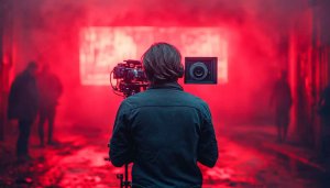 Film Set Red Lighting Mobile Wallpaper Free 4K Desktop Background