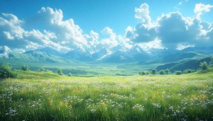 Scenic Mountain Landscape Field Mobile Wallpaper, Free 4K Desktop Background