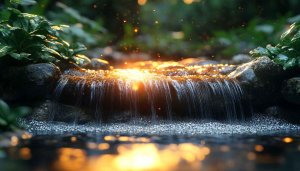 Waterfall Scenery Sunlight 4K Desktop Background Mobile Wallpaper Free