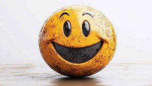 Grungy Smiley Face 4K Desktop Background, Yellow Aesthetic Mobile Wallpaper