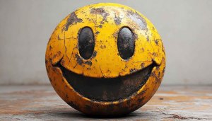 Distressed Smiley Face Wallpaper, Grunge Texture Desktop Background Free