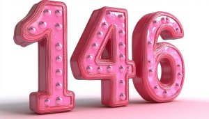 Pink 3D Number 146 Shiny Desktop Background Wallpaper
