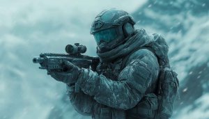 Futuristic Arctic Soldier Wallpaper | Cold Warfare Mobile Background