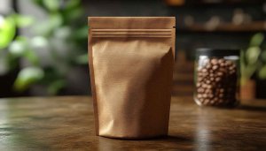 Brown Coffee Packaging Bag Mockup, Free Commercial Use Image