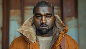 Kanye West Fur Coat Portrait Wallpaper for Mobile Device