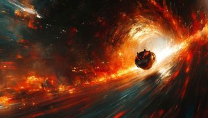 Burning Portal 4K Desktop Wallpaper, Science Fiction Mobile Background