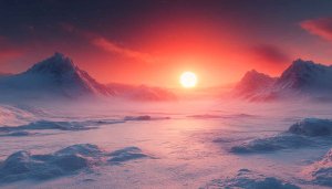 Free Arctic Sunset Mountain Scenery Wallpaper for Desktop Backgrounds