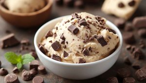 Delicious Chocolate Chip Cookie Dough Dessert Wallpaper 4K Background