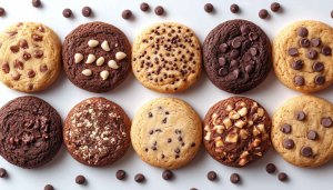 Delicious Chocolate Chip Cookies Background, Sweet Food Mobile Wallpaper